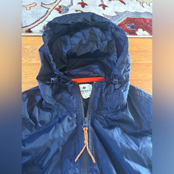 Women’s Sperry Top-Sider Navy Blue Rain Jacket Small - Picture 5 of 6